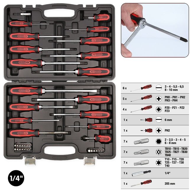 KS Tools Tournevis et embouts ERGOTORQUEplus, 39pcs - 159.0100