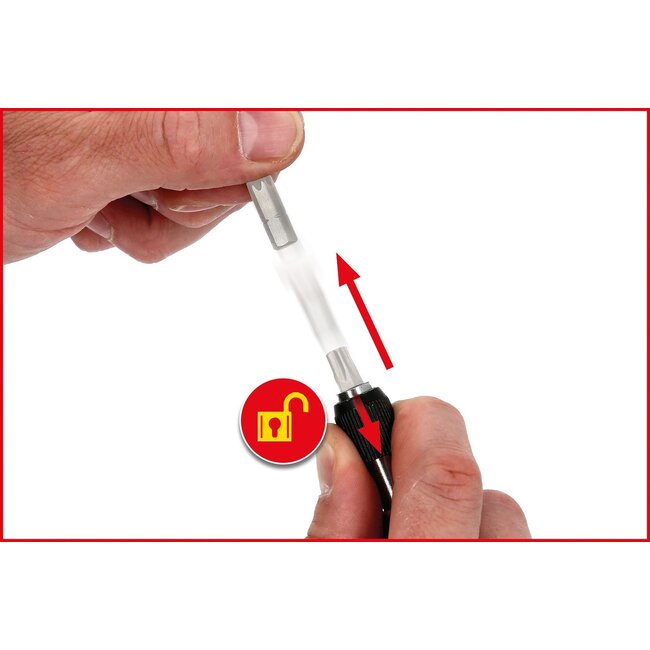 KS Tools 1/4" mini-bitschroevendraaier met snelvergrendeling - 159.1172