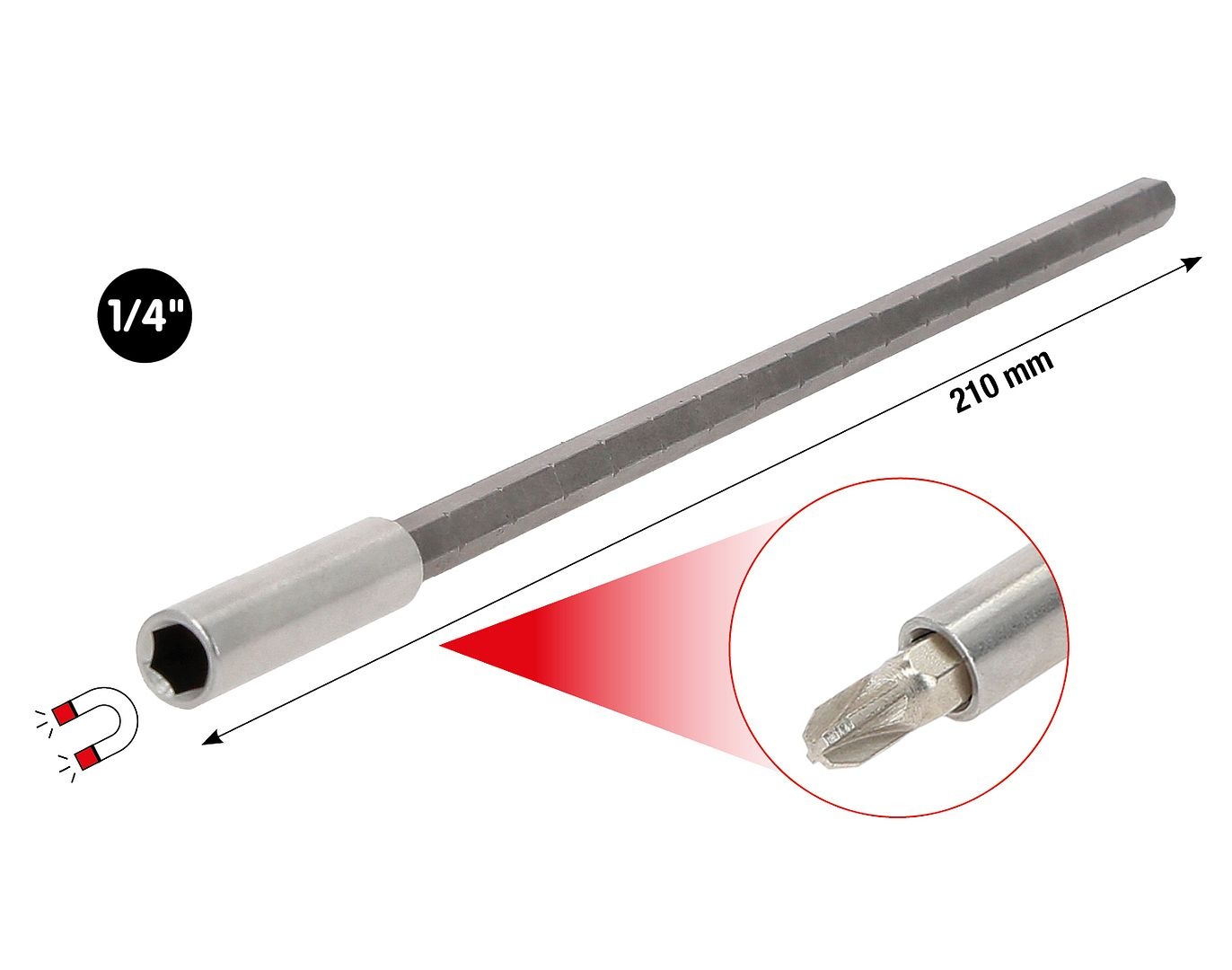 KS Tools 1/4" Bithouder - 210 mm - 159.1174, foto 2 van 6