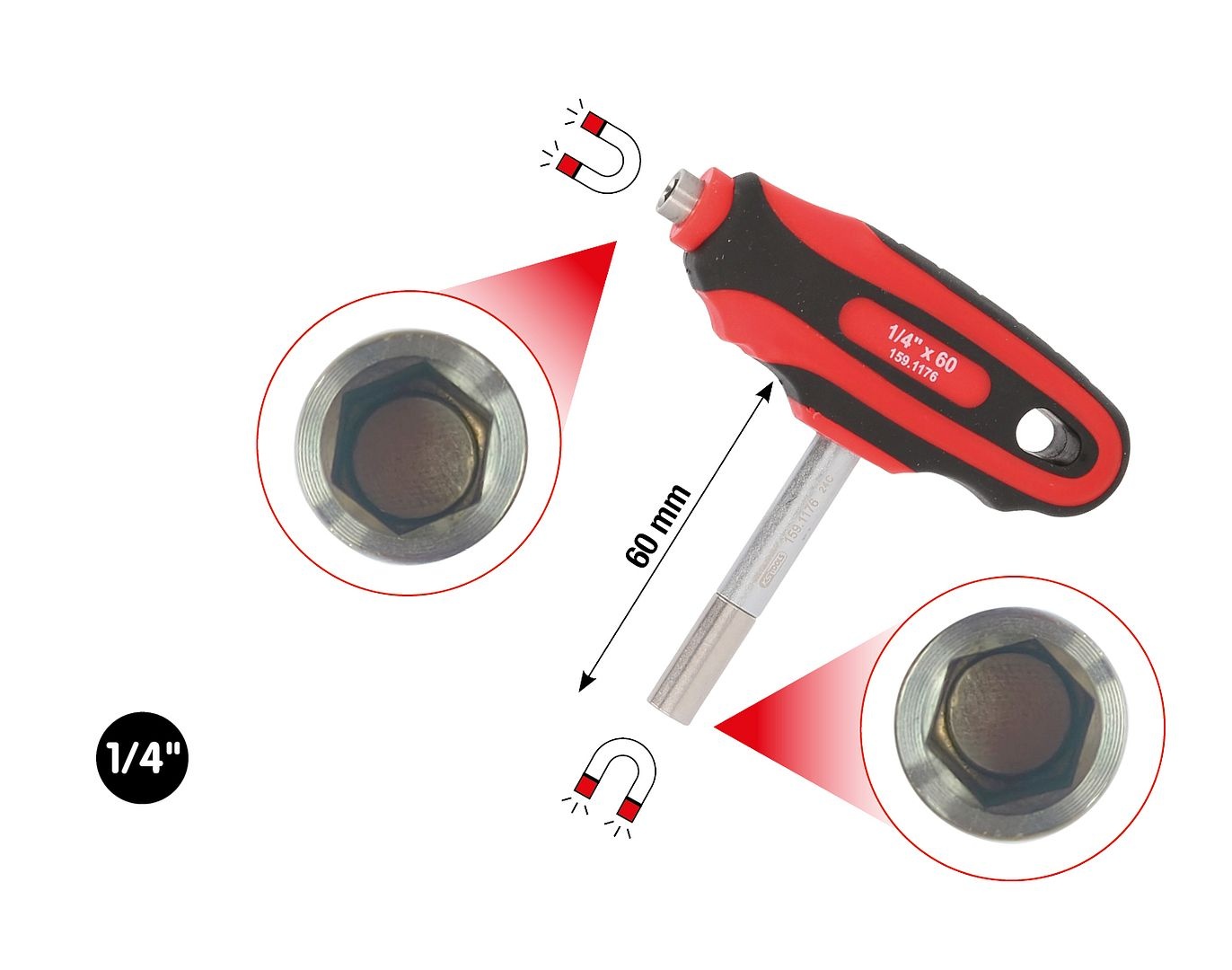 KS Tools 1/4" dubbele bithouder - 159.1176, foto 2 van 4