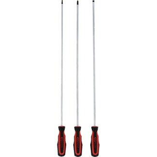 KS Tools ERGOTORQUEplus Jeu de tournevis, plat, PH, Torx, 3 pcs, extra longs