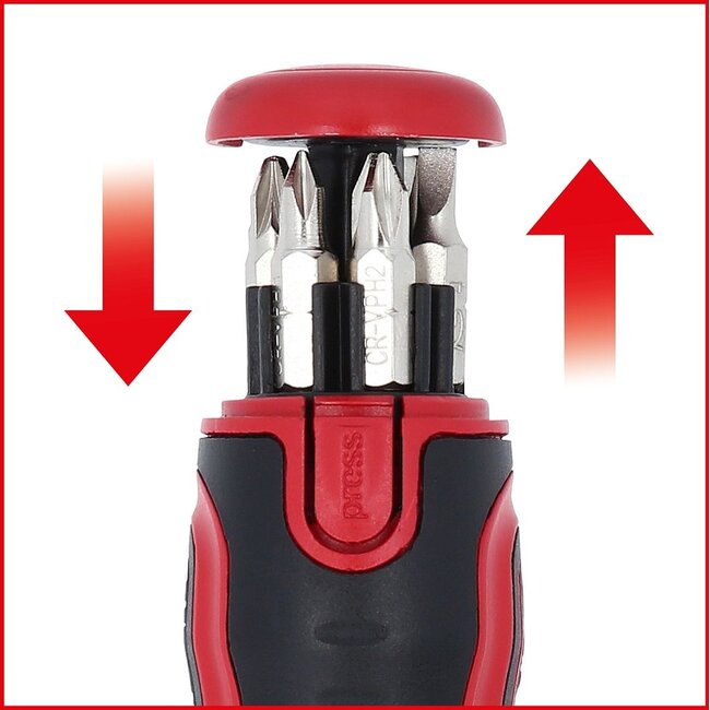 KS Tools 6 in 1 Mini ratchet bit driver, 1/4" - 159.2025