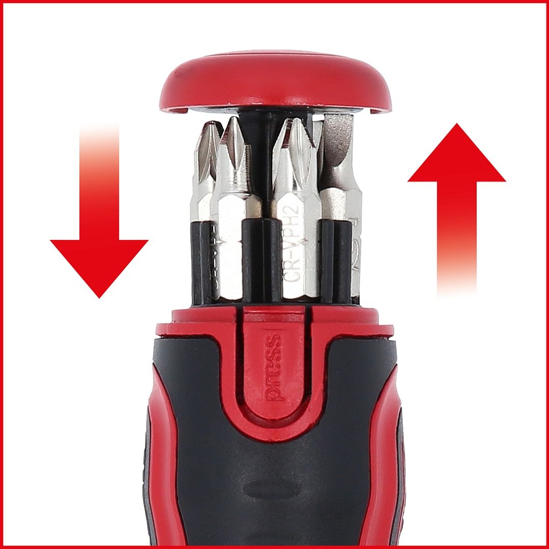 KS Tools 1/4" 6 in 1 Mini-ratel-schroevendraaier - 159.2025, foto 4 van 6