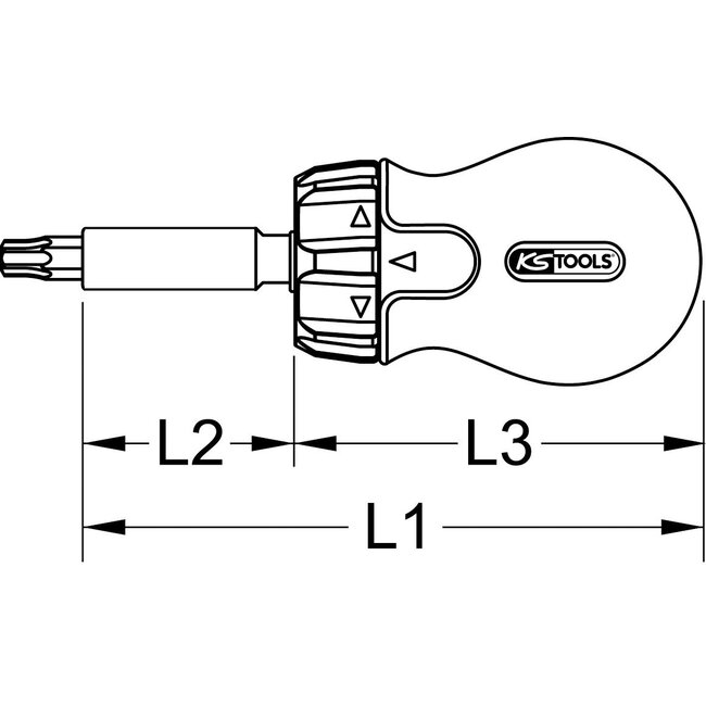 KS Tools 1/4" 6 in 1 Mini-ratel-schroevendraaier - 159.2025