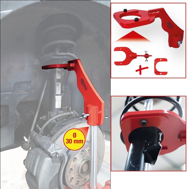 KS Tools Support de jambe de suspension McPherson pour levier de vérins de fosse, 4 pcs - 160.0195