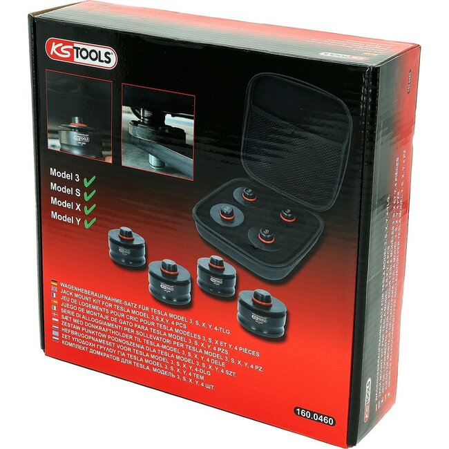 KS Tools Jeu de logements pour cric pour Tesla modèles 3, S, X et Y, 4 pcs - 160.0460