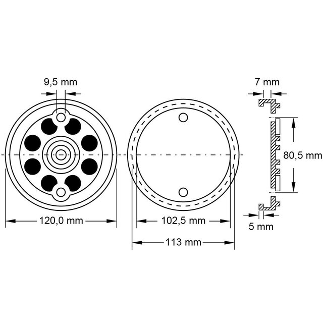 KS Tools Rubberschotel 01 voor MAHA hefbruggen Ø 120 mm - 160.0463