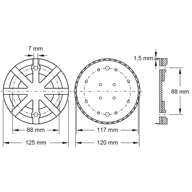 KS Tools Rubberschotel 04 voor Nussbaum / AMI hefbruggen Ø 125 mm - 160.0466