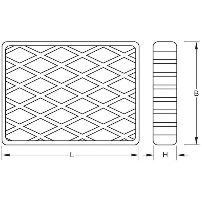 KS Tools Tapis en caoutchouc 02 pour ponts élévateurs, 160 x 120 x 30 mm - 160.0477