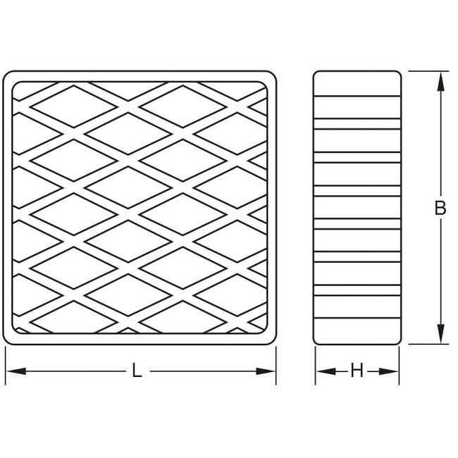 KS Tools Tapis en caoutchouc 08 pour ponts élévateurs, 116,5 x 116,5 x 36,5 mm - 160.0483