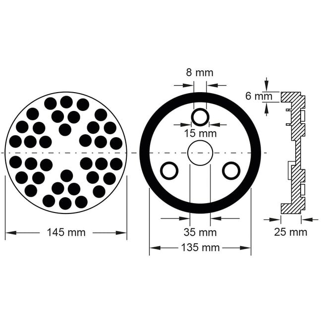 KS Tools Rubber pad 18 for Ravaglioli lifting platforms, 145 mm diameter - 160.0494