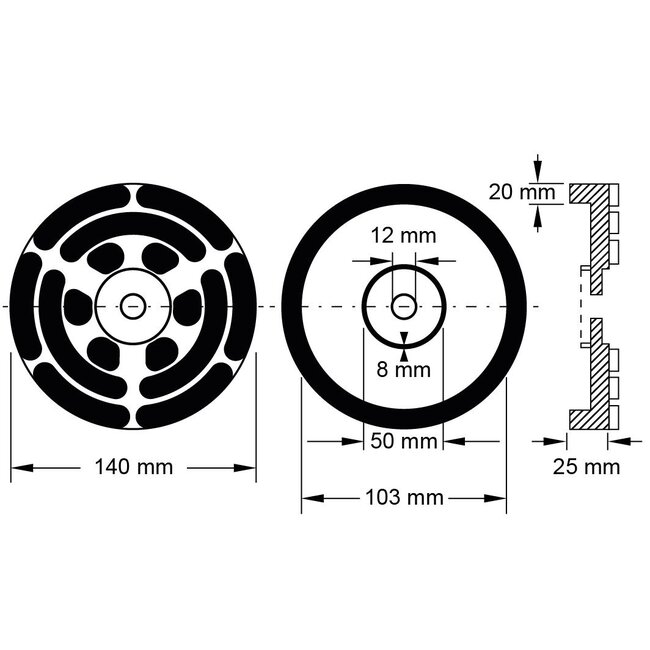 KS Tools Tampon en caoutchouc 20 pour ponts élévateurs OMCN, Ø 140 mm - 160.0496