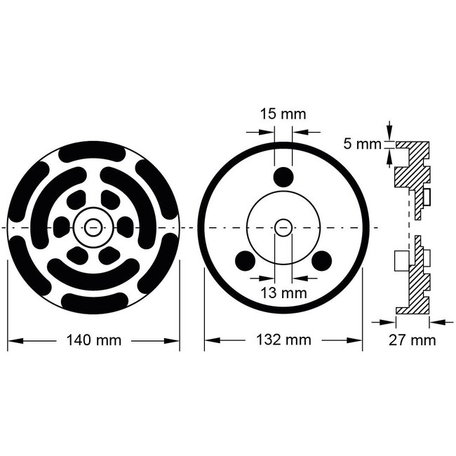 KS Tools Rubber pad 22 for OMCN lifting platforms, 140 mm diameter - 160.0498