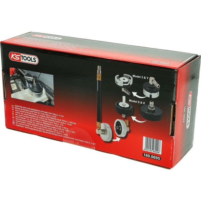 KS Tools Adapterset voor remontluchting voor Tesla - 3 - delig - 160.0695