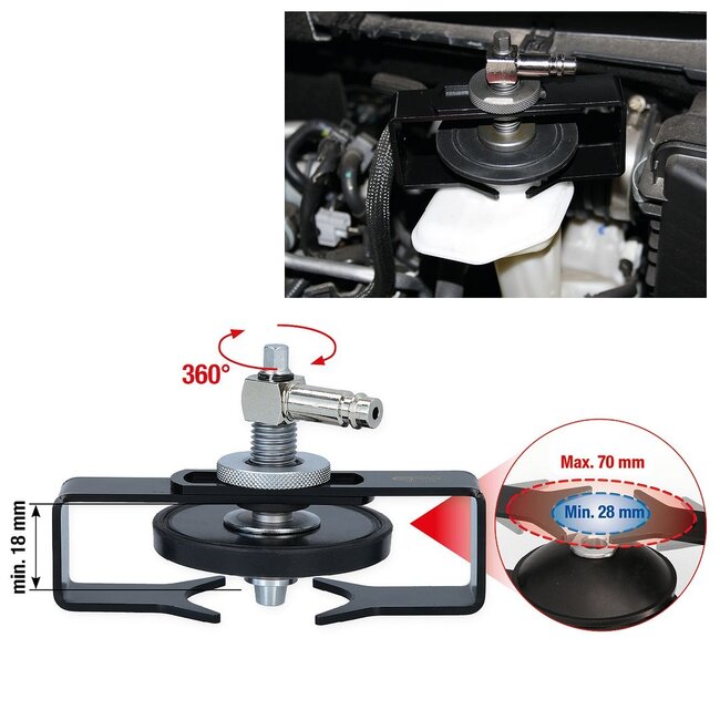 KS Tools Adaptateur universel de manchon de purge, réglable - 160.0718