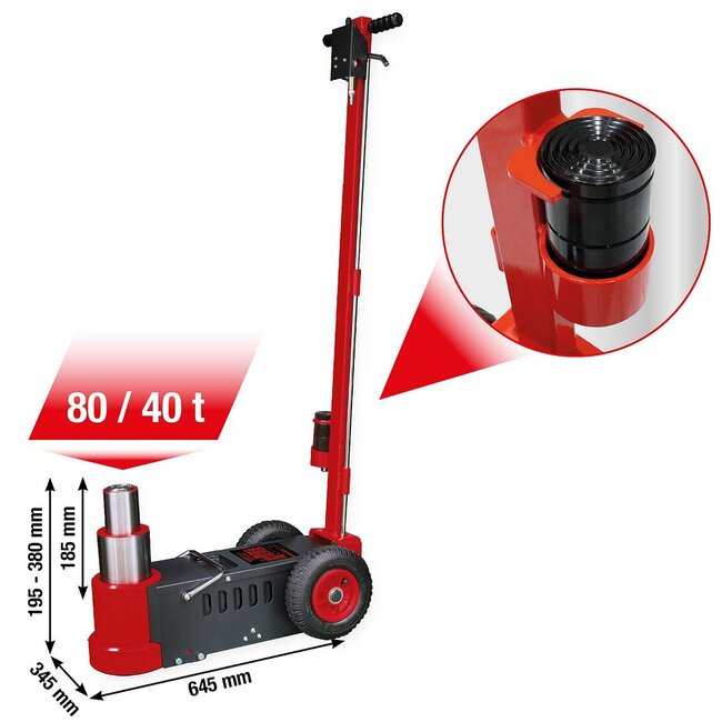 KS Tools performance Lufthydraulischer Wagenheber 80 / 40 t - 160.1090