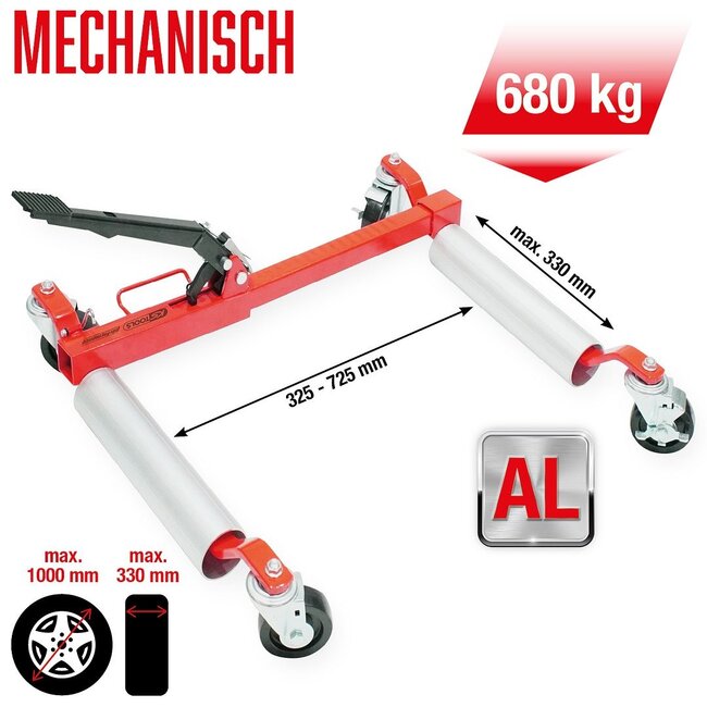 KS Tools performance Mechanische Rangierhilfe, 680 kg, max. Reifenbreite 330 mm - 160.1210