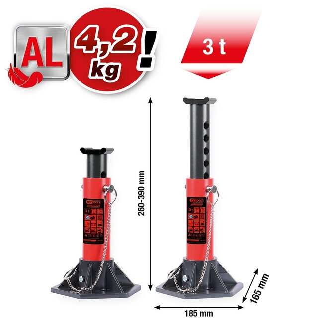 KS Tools Performance aluminium-assteun - 3000 kg - per paar - 160.1240