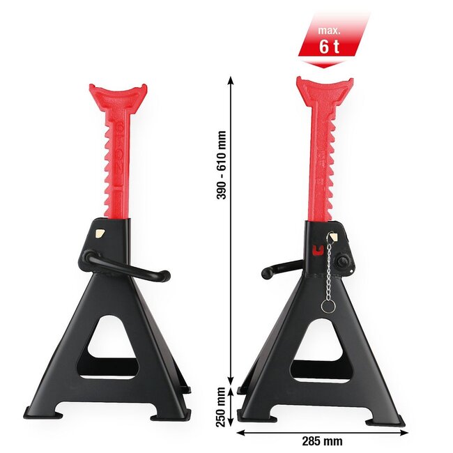 KS Tools performance Assteun met snelverstelling - 6000 kg - per paar - 160.1255
