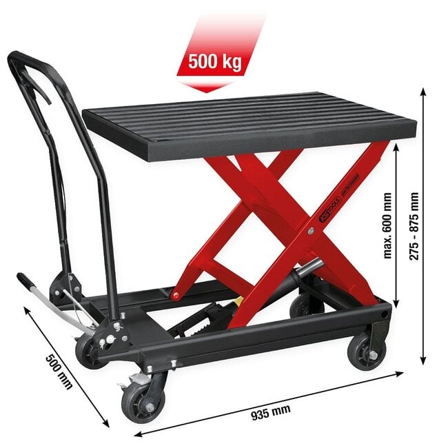 KS Tools performance Mobile hydraulic deposit table, 500 kg  - 160.1315