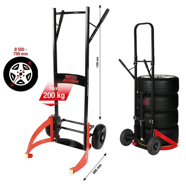 KS Tools performance Chariot pour pneus max. 200 kg - 160.1340
