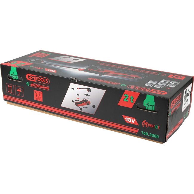 KS Tools Cric hydraulique à batterie e-performance, 2 t - 160.2000