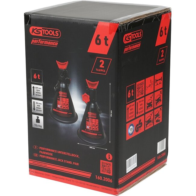 KS Tools Performance axle stand, 6 t, in pairs - 160.2006