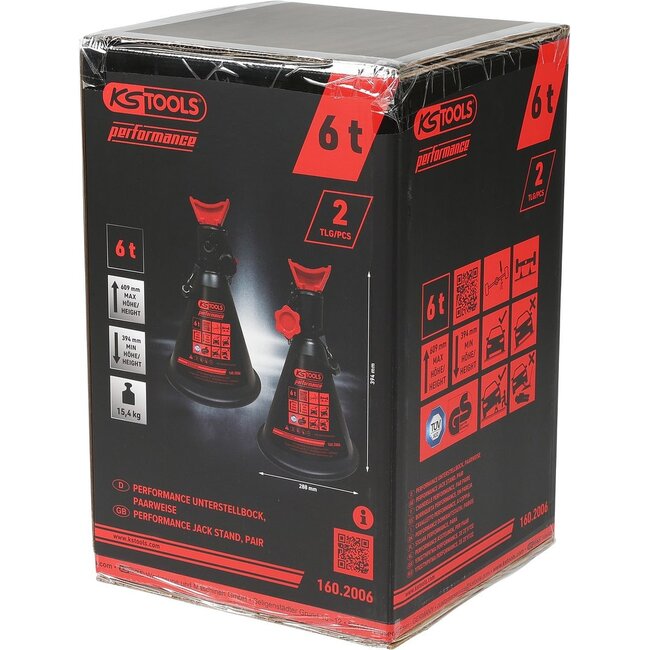KS Tools Performance axle stand, 6 t, in pairs - 160.2006