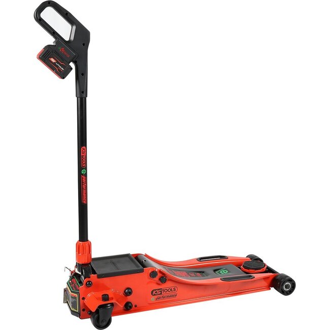 KS Tools e-performance hydraulic rechargeable battery trolley jack, 3 t, max. height 616 mm - 160.2010