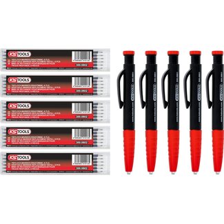 KS Tools 2-in-1 propelling pencil and deep hole marker set, 8 pcs, pack of 5