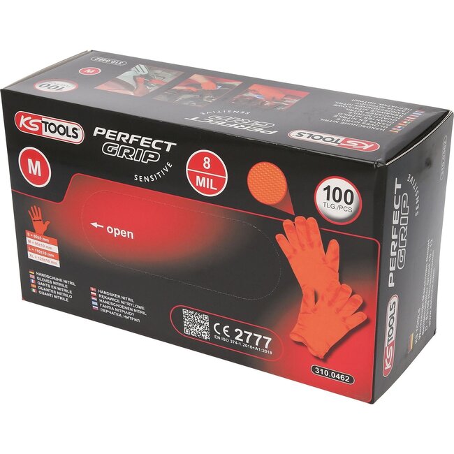 KS Tools Handschoenen Nitril - M - 100 per pak - 310.0462