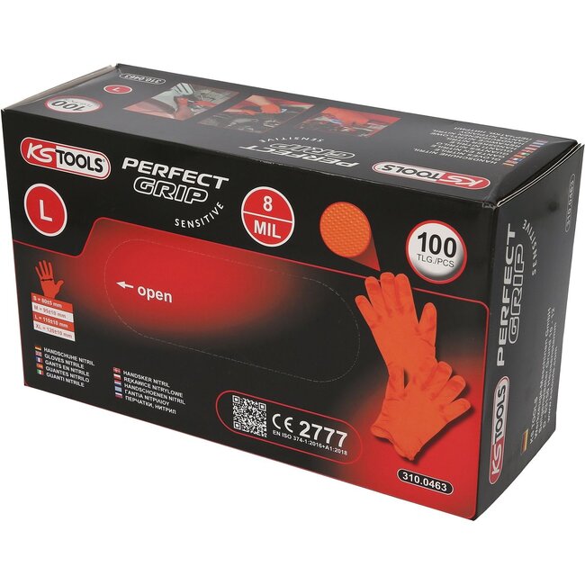 KS Tools Gloves nitrile, L, pack of 100 - 310.0463