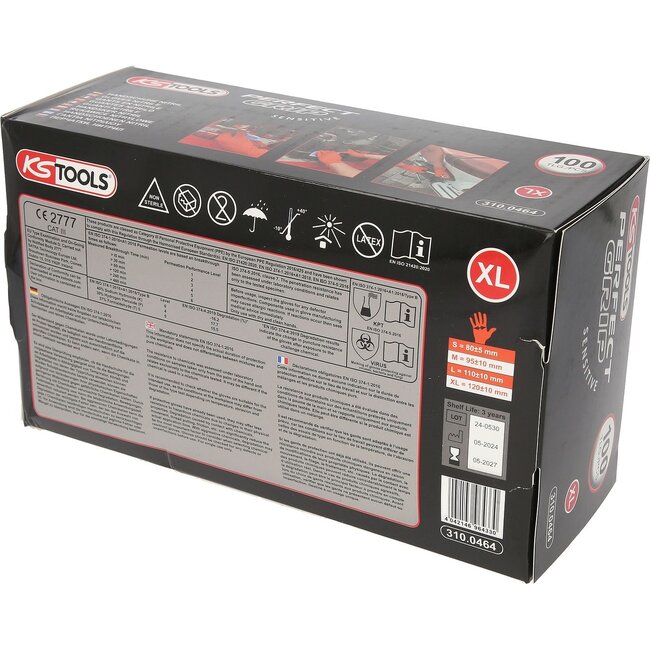 KS Tools Gloves nitrile, XL, pack of 100 - 310.0464