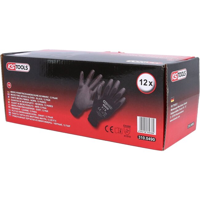 KS Tools Gant maille fine MICRO, noirs, 12 paires 7 - 310.0490