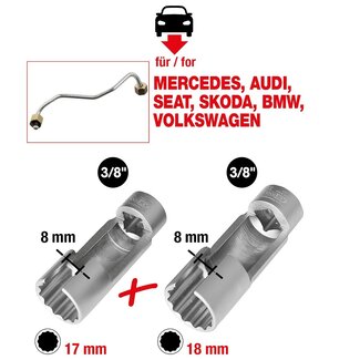 KS Tools 3/8" inspuitleidingsleutelset - 2 - delig