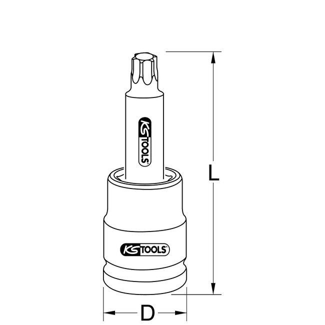 KS Tools 3/4" Douilles à chocs Torx, longues, T60 – 450.044