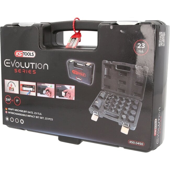 KS Tools 3/4" + 1" Kraft-Wechselbit-Satz, 23-tlg - 450.0450