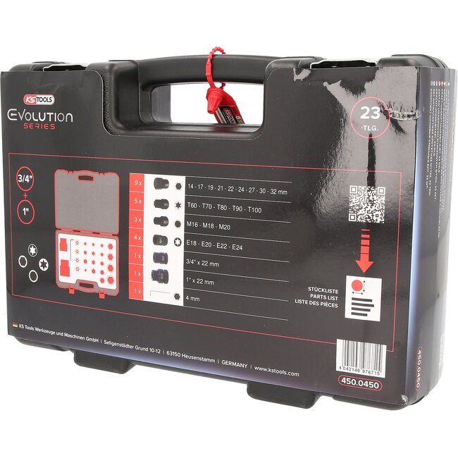 KS Tools 3/4" + 1" kracht-wisselbitset - 23 - delig - 450.0450