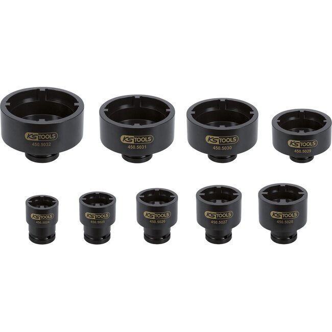 KS Tools Socket set for KM groove nuts, studs internal, 9 pcs - 450.5020