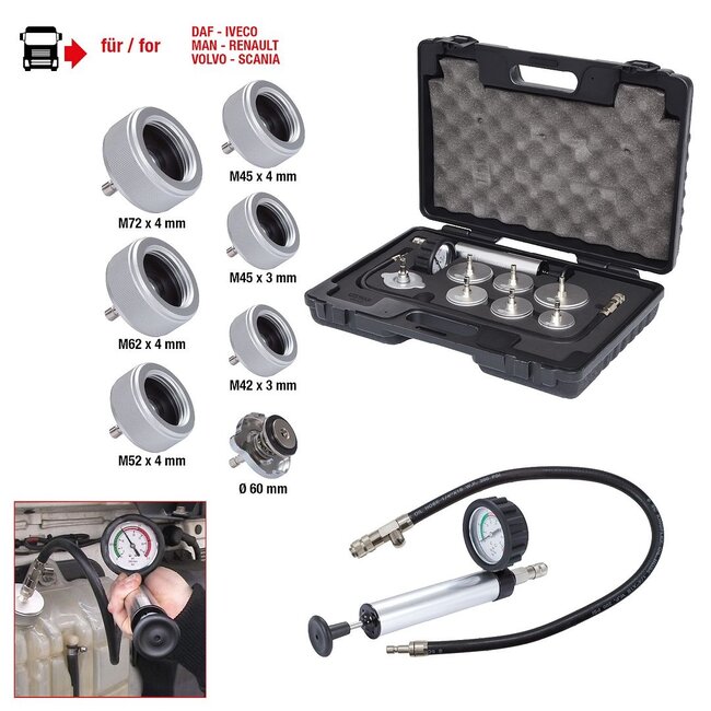 KS Tools Commercial vehicle Cooling system testing equipment, 9 pcs - 455.0110