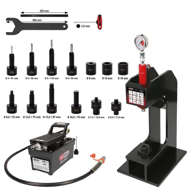 KS Tools Air-hydraulic rivet device, 19 pcs - 460.0605