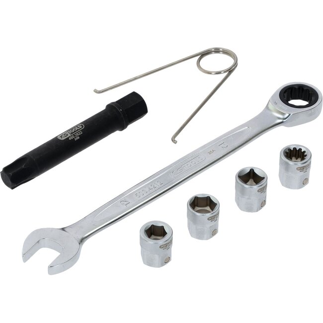 KS Tools Brake piston special socket wrench set for WABCO and Knorr disk brakes, 7 pcs - 460.2620