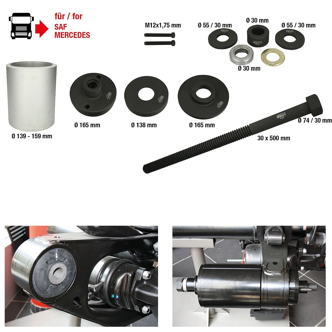 KS Tools 3D-busgereedschapset voor SAF-assen - Mercedes DCA- en HT-assen - 12 - delig - 460.4885, foto 2 van 6