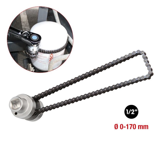 KS Tools Oliefilter- en luchtdrogerpatroonkettingsleutel Ø 170 mm - 460.5216