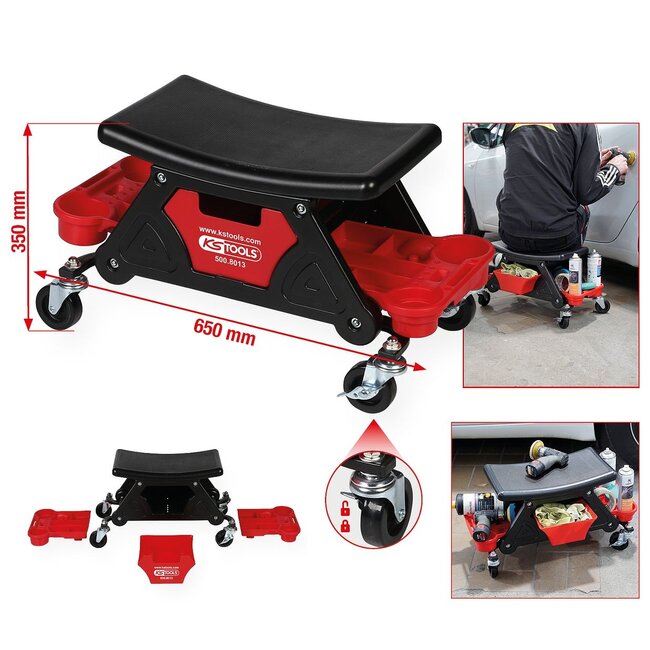 KS Tools Tabouret sur roulette, L650xH350mm - 500.8013
