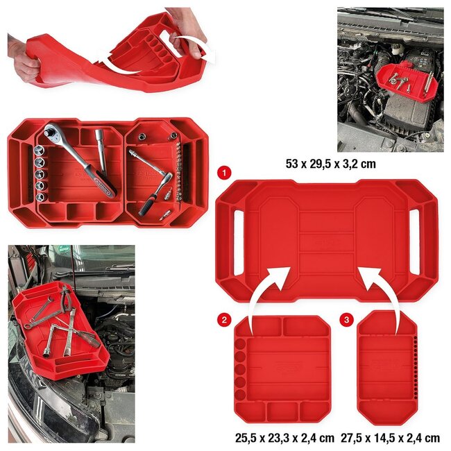 KS Tools Werkzeugablagensatz aus Silikon, 3-tlg - 500.8077