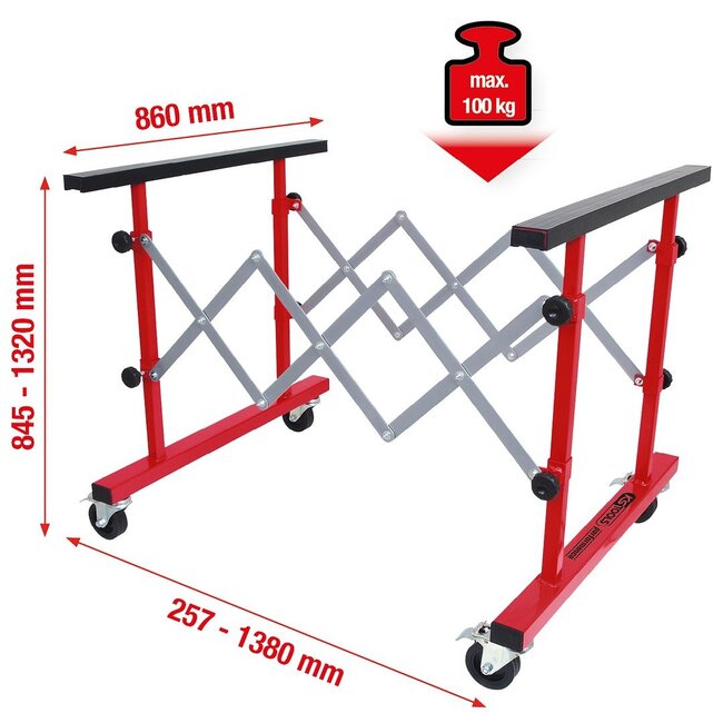 KS Tools performance Universal Teleskop-Mehrzweckwagen, 257-1380mm - 500.8100