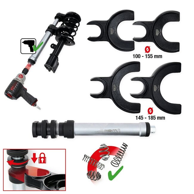 KS Tools Universal McPherson Federspanner-Satz, 6-tlg - 500.8630