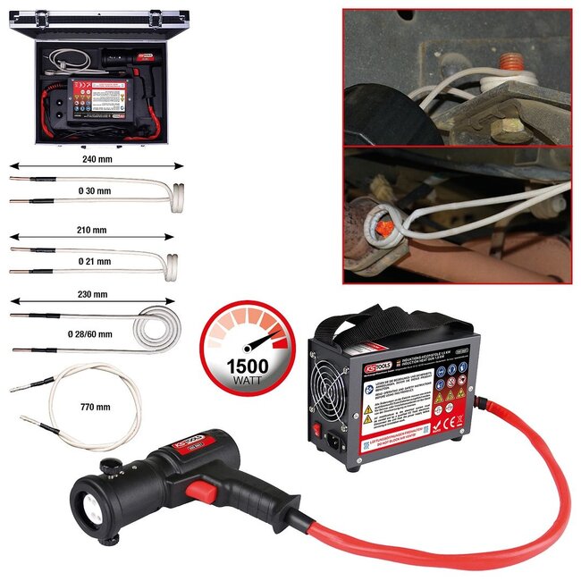 KS Tools Induction heat gun set 5 pcs, 1,5 KW - 500.8680