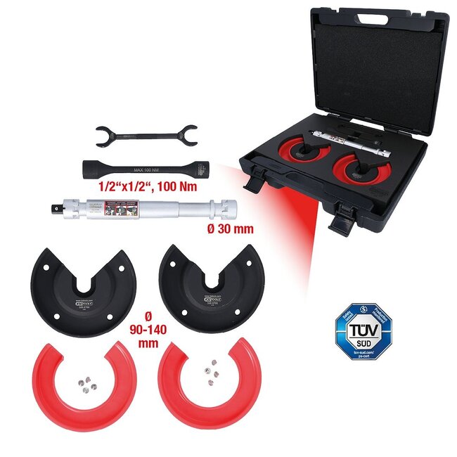 KS Tools Telescopic center clamp set for internal springs for Audi and Seat, 11 pcs - 500.8765
